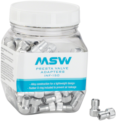 MSW Presta to Schrader Valve Adapter, Jar of 150